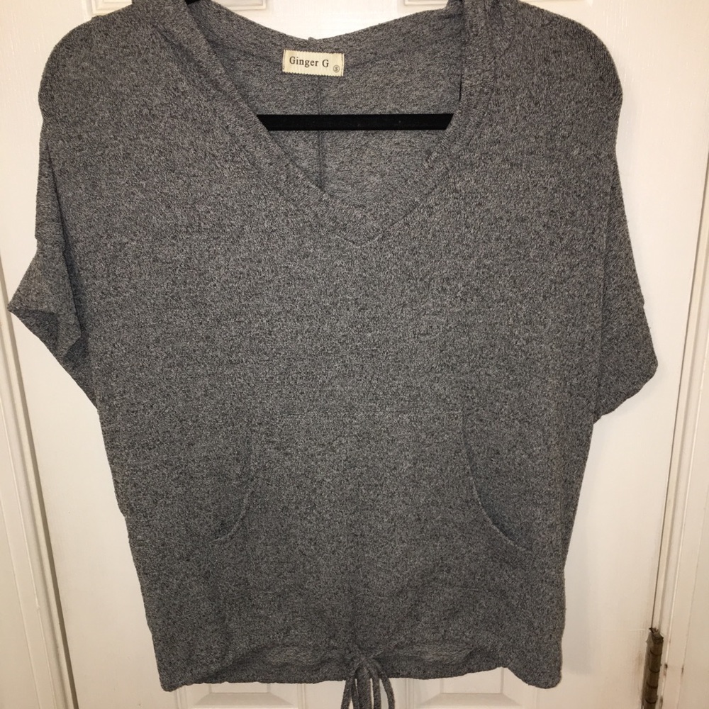 Gray loose fitted hoody shirt